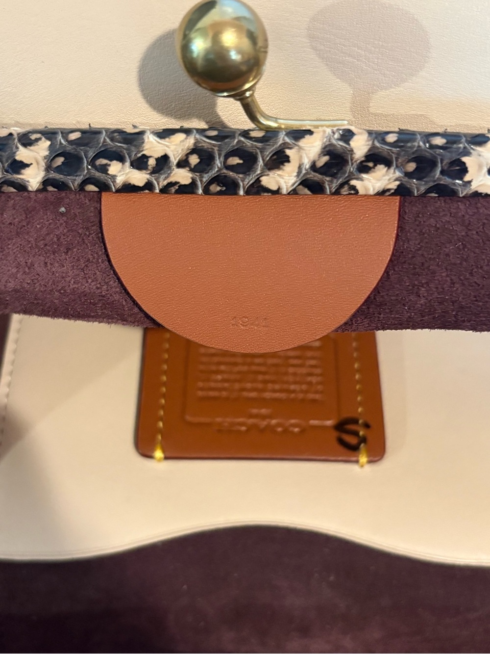 Coach 1941 SAMPLE Rider Bag 24 in Neutral Snakeskin Leather - Picture 10 of 16